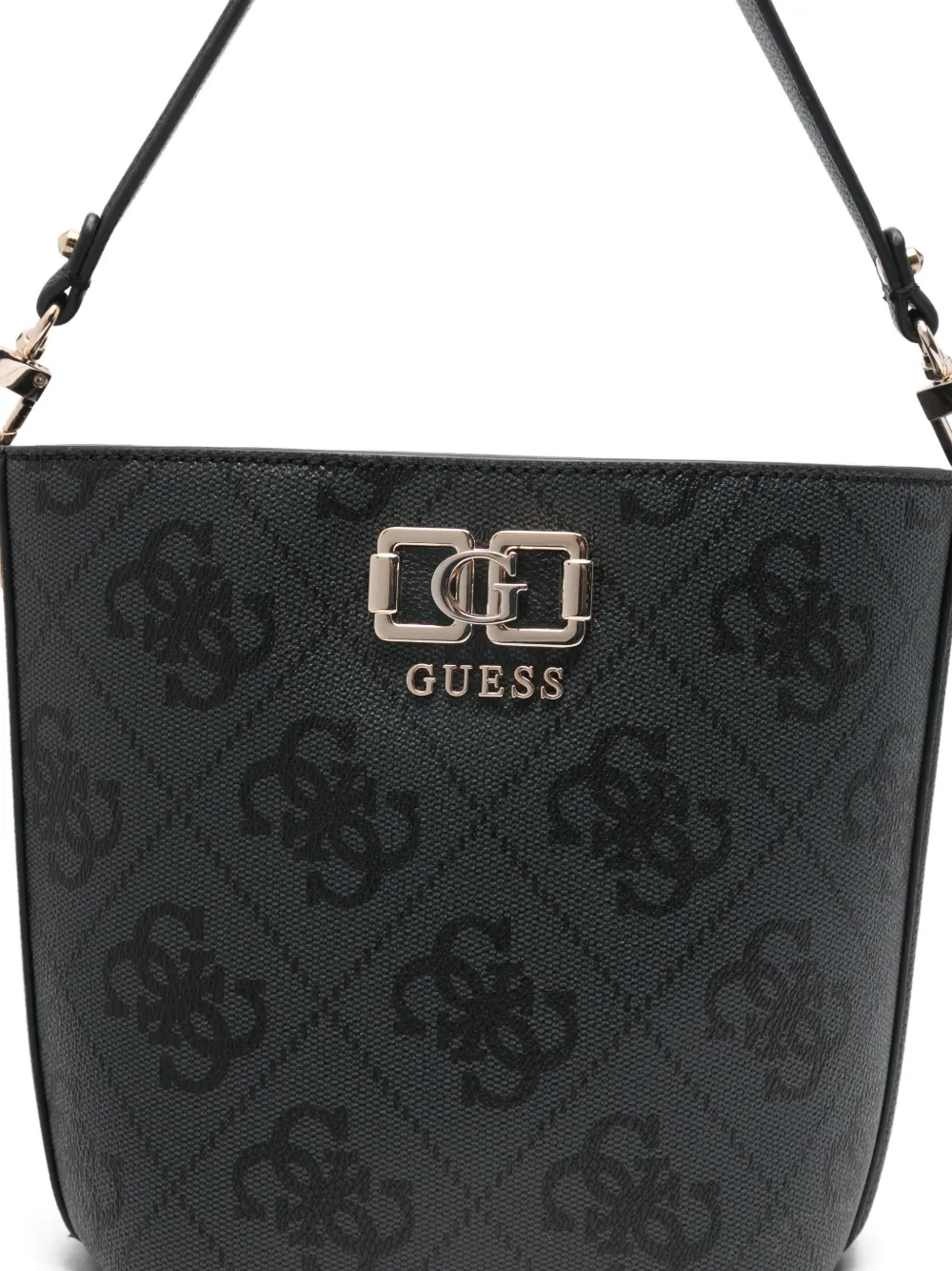  Guess Usa Monogram Bucket Bag - Black 