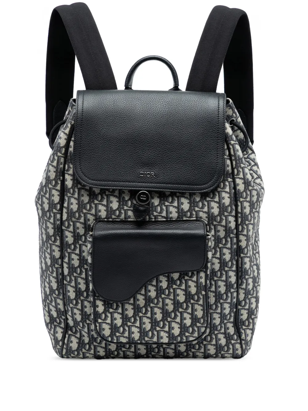 Christian Dior Pre-Owned Zaino Oblique Canvas Saddle 2023 - Blu