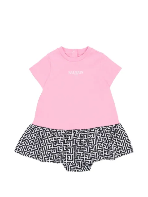 Balmain Kids set de vestido con volantes
