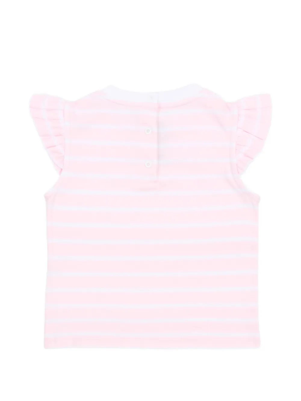 Balmain Kids Gestreept T-shirt met ruches - Roze