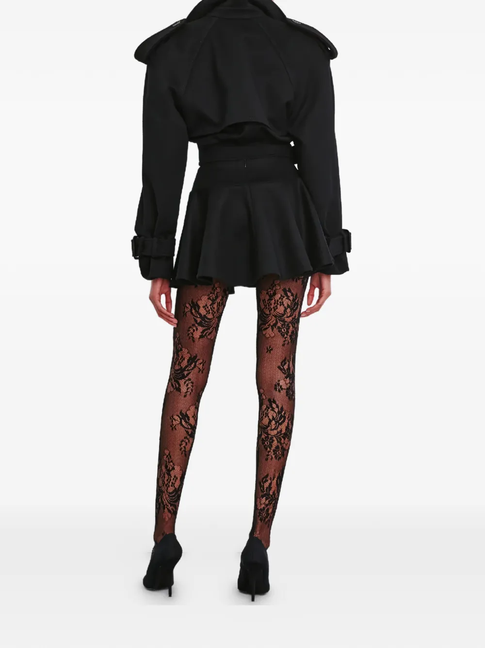 WARDROBE.NYC Rear Zip Fastening Mini Skirt in Black, view 3