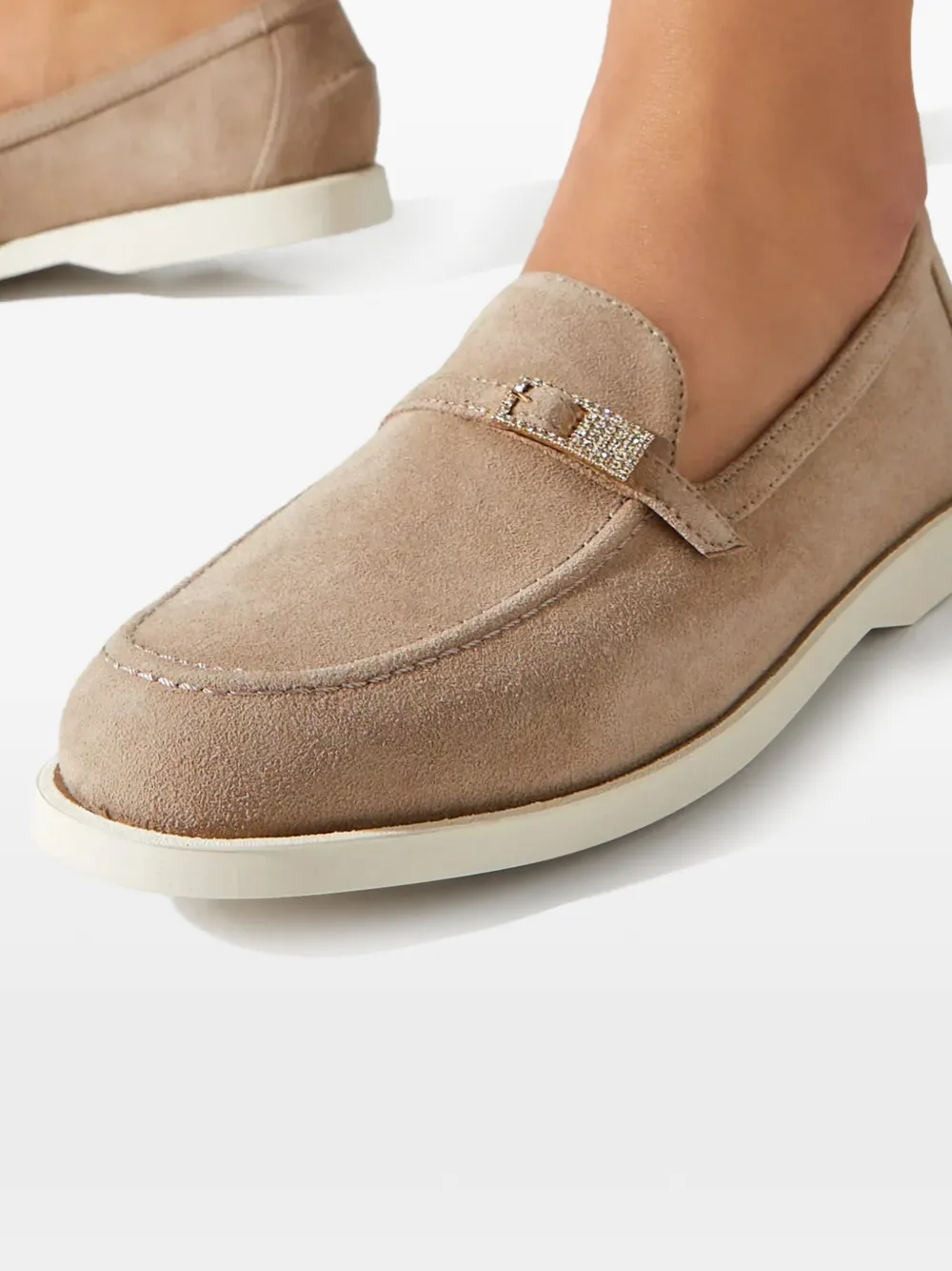 Le Silla Tower loafers verfraaid met kristallen Beige