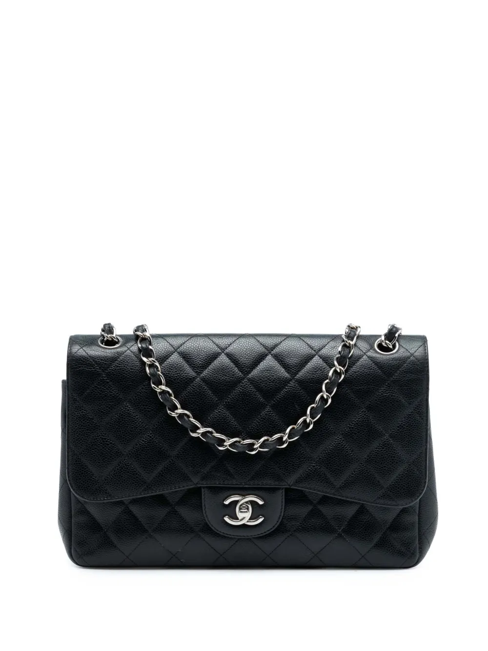 CHANEL Pre-Owned 2012 Jumbo Classic Caviar Double Flap shoulder bag - Nero