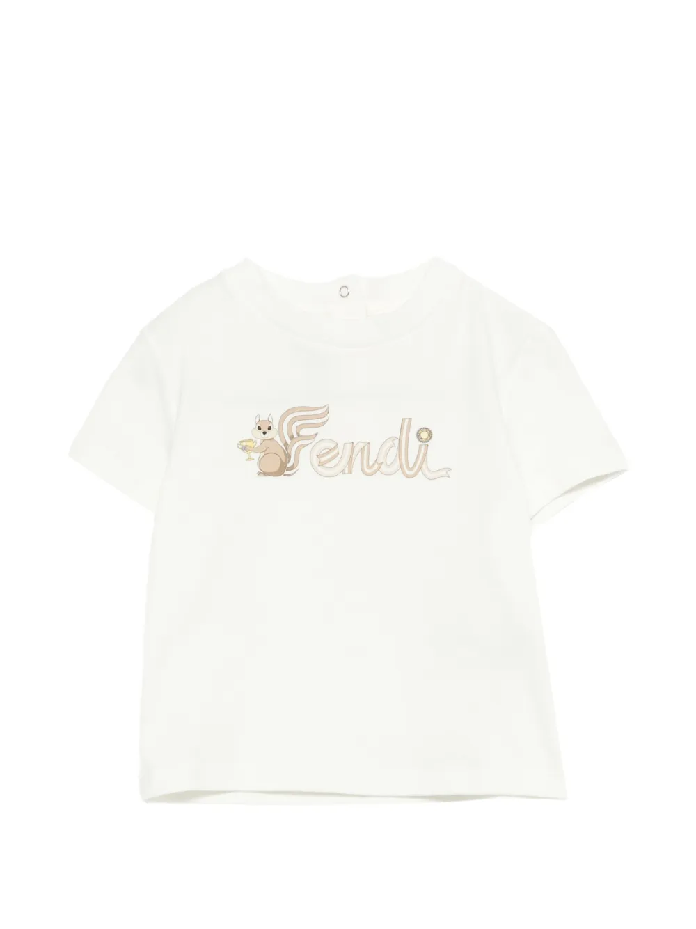 Fendi Kids squirrel graphic-print T-shirt - Bianco
