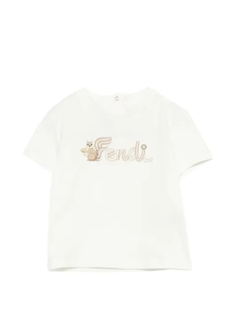 Fendi Kids playera con estampado gráfico de ardilla