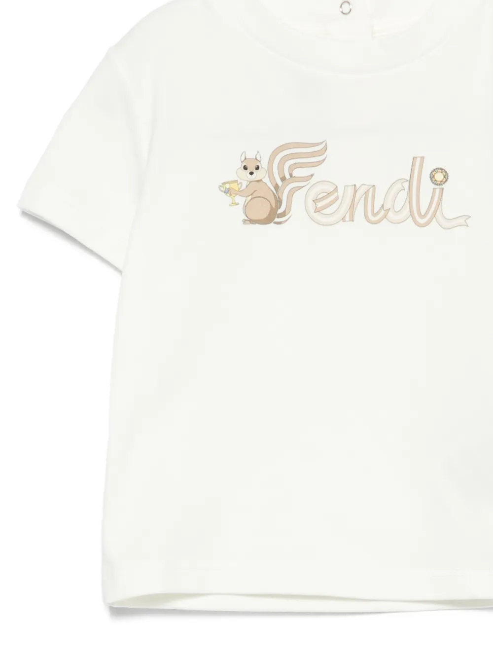 Fendi Kids T-shirt met grafische print Wit