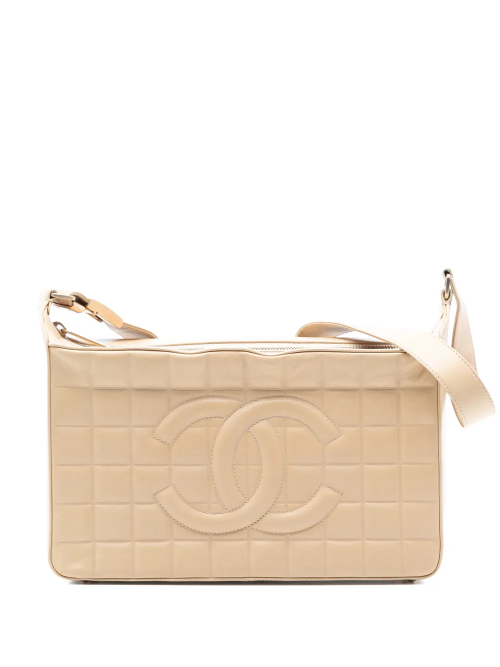 CHANEL Pre-Owned 2003-2004 Medium Lambskin Chocolate Bar shoulder bag - Marrone