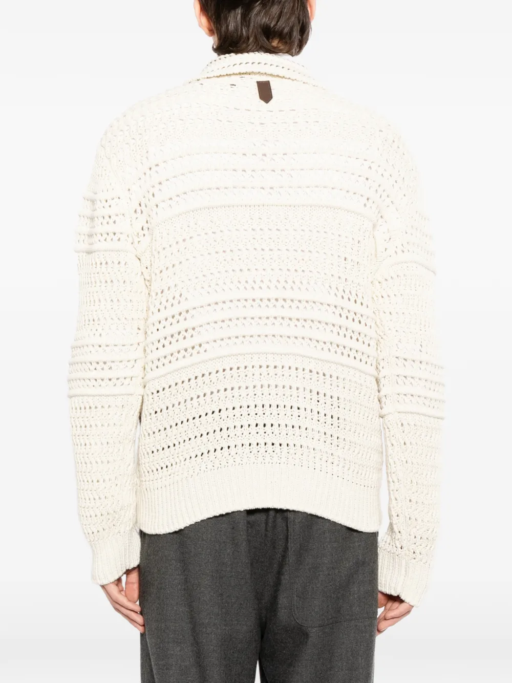 Canali Gebreid vest met rits Beige