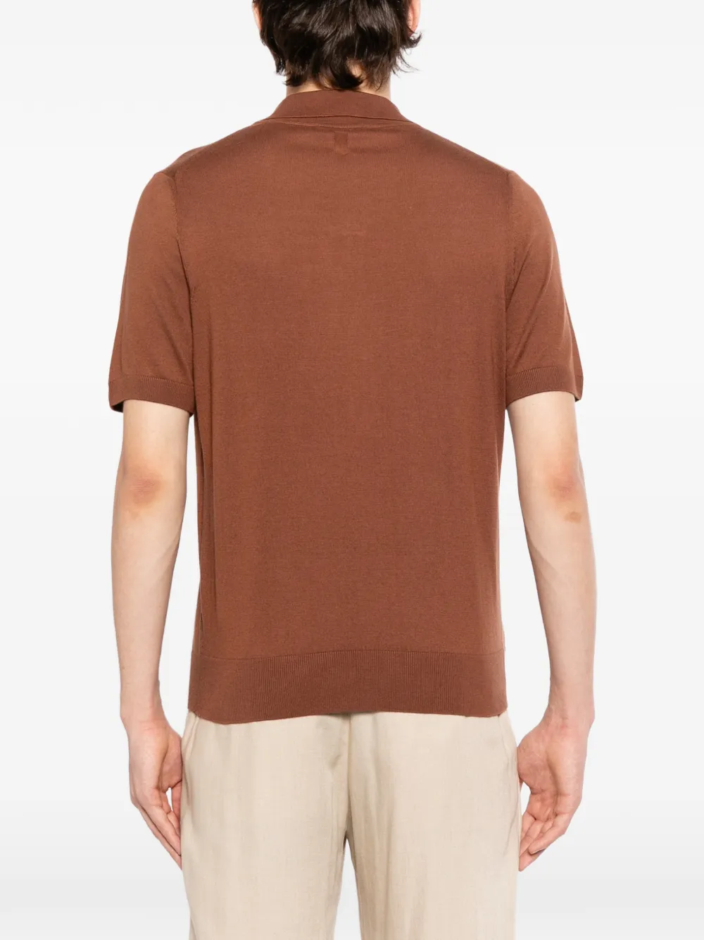 Short-Sleeve Open Collar Polo Shirt