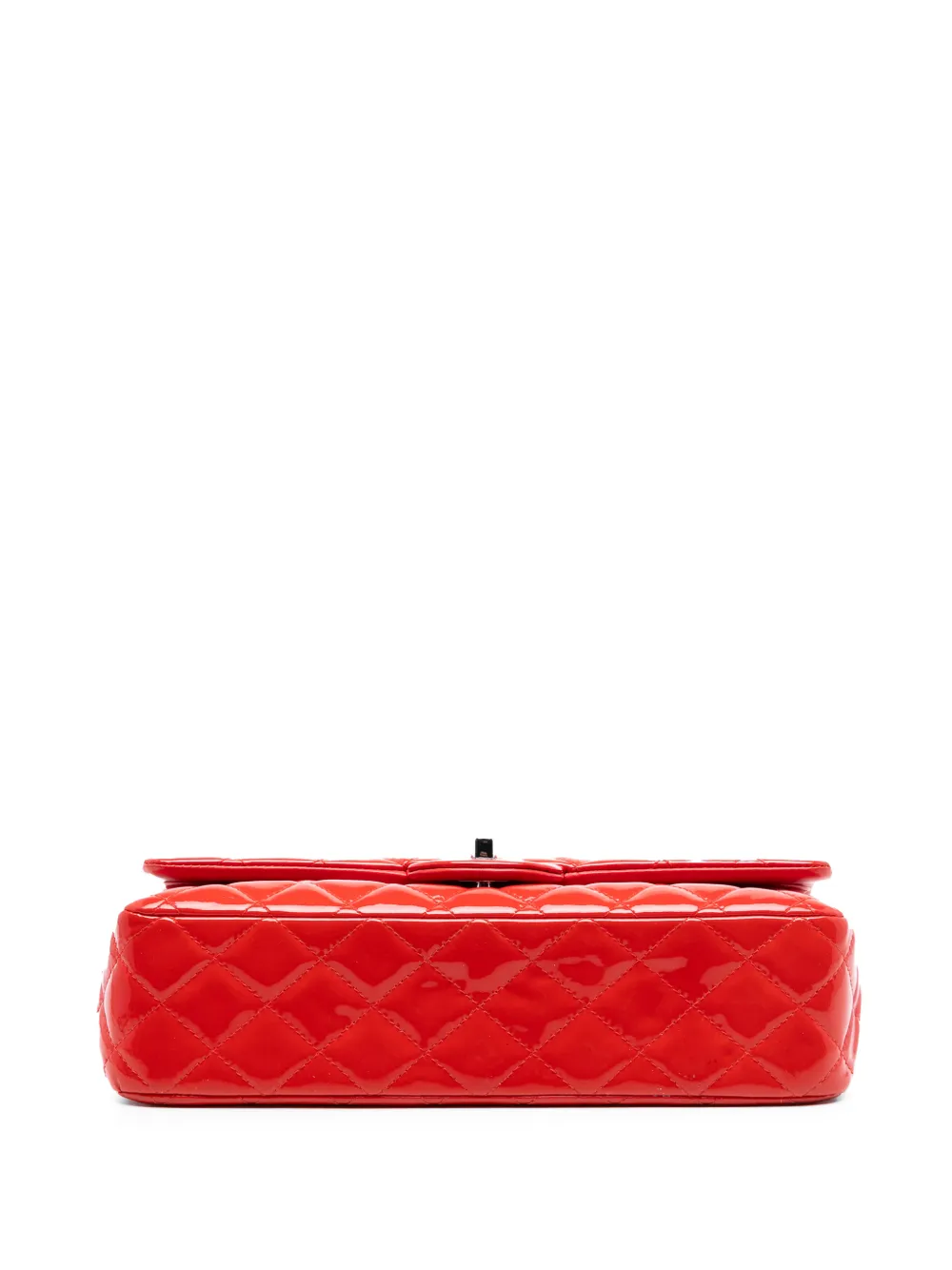 2014 Medium Classic Patent Double Flap Shoulder Bag