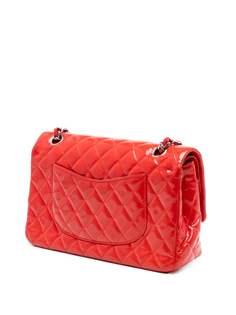 2014 Medium Classic Patent Double Flap Shoulder Bag