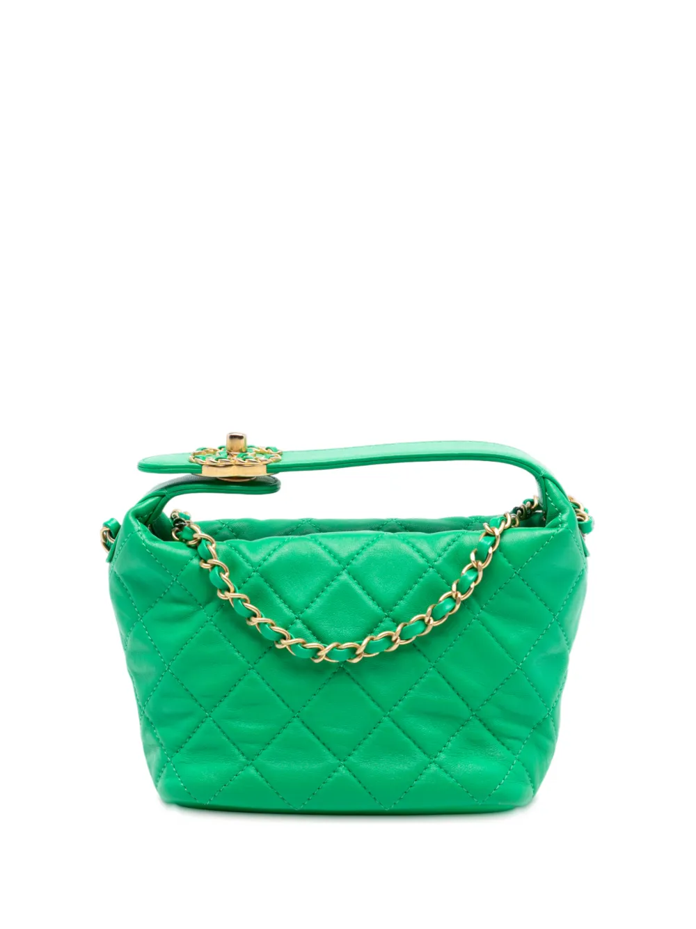 CHANEL Pre-Owned 2019 Small Quilted Lambskin Perfect Meeting Hobo satchel - Verde