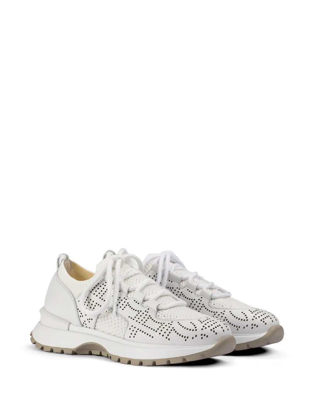 Doucal's Opengewerkte sneakers Wit