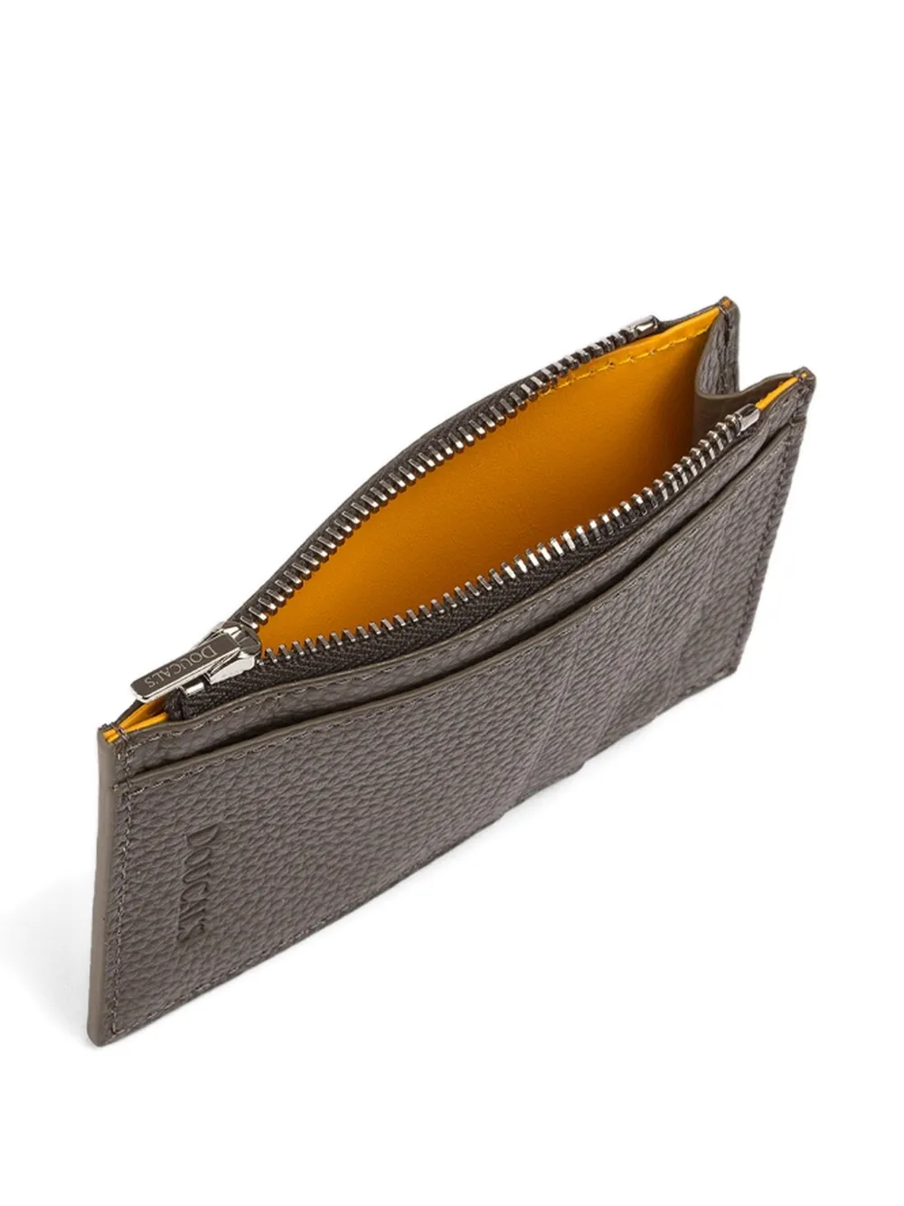  Doucal's Mud Leather Zip Card Holder - Brown 