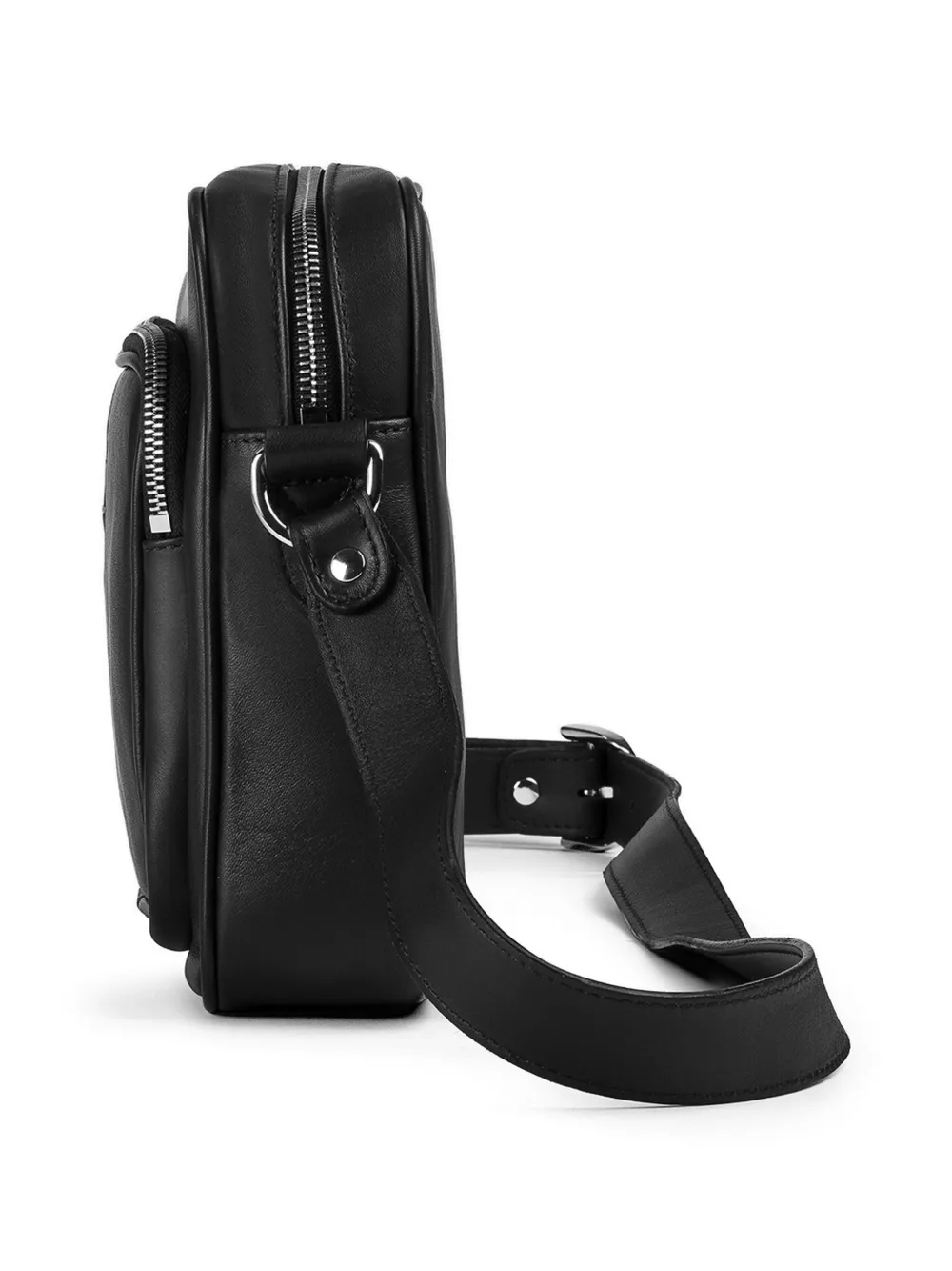 Doucal's Leather Messenger Bag in Black, view 4