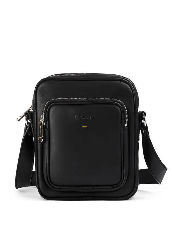 Doucal's Leather Messenger Bag in Black