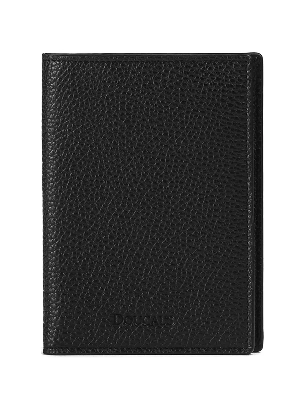 Doucal's tumbled leather passport holder - Nero