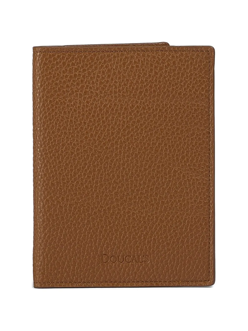 Doucal's tumbled leather passport holder - Marrone