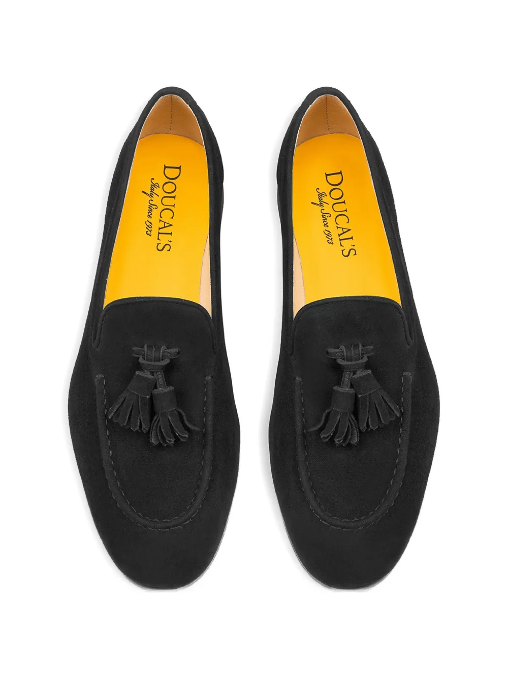 Doucal's tassel-detailed suede loafers Zwart