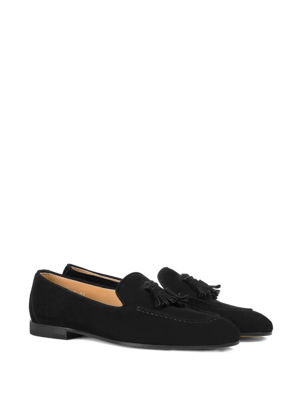 Doucal's tassel-detailed suede loafers Zwart
