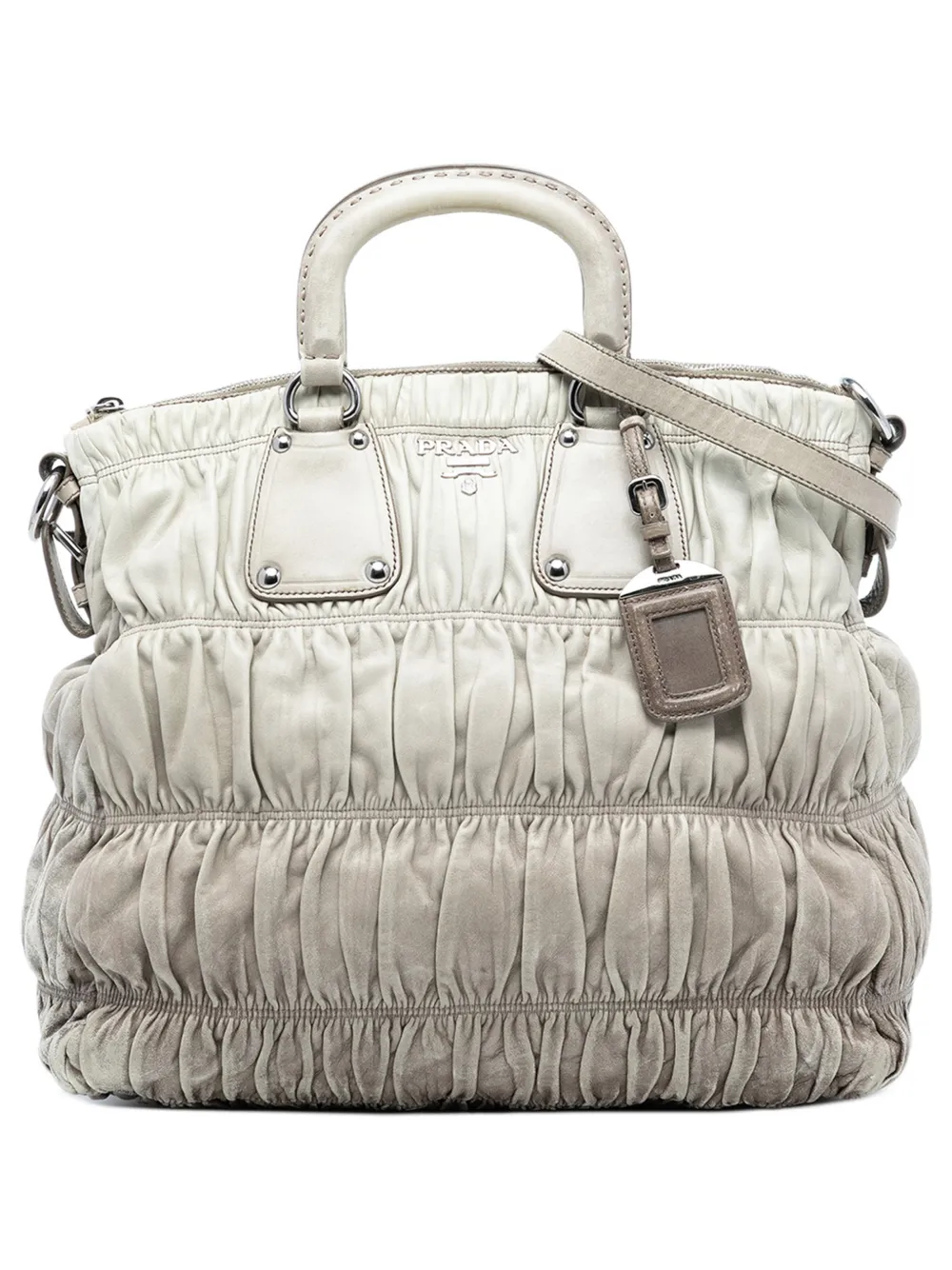 Prada Pre-Owned 2000-2013 Nappa Gaufre Ombre satchel - Grigio