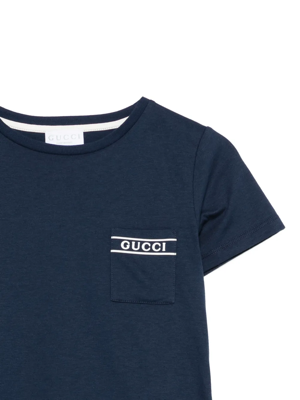 Gucci Kids T-shirt met borstzak Blauw