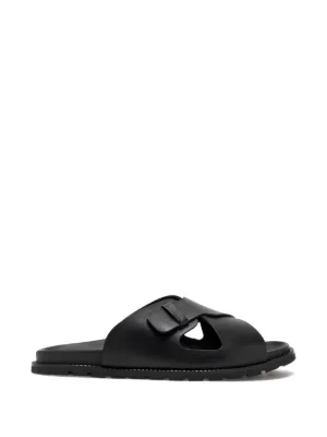 Jil Sander クロスストラップ サンダル | ブラック | FARFETCH JP