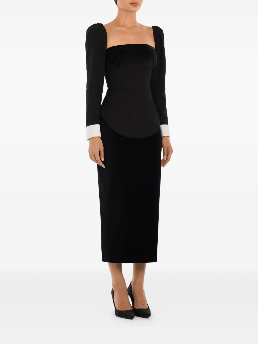  Post Meridiem Velvet Long-sleeve Top - Black 