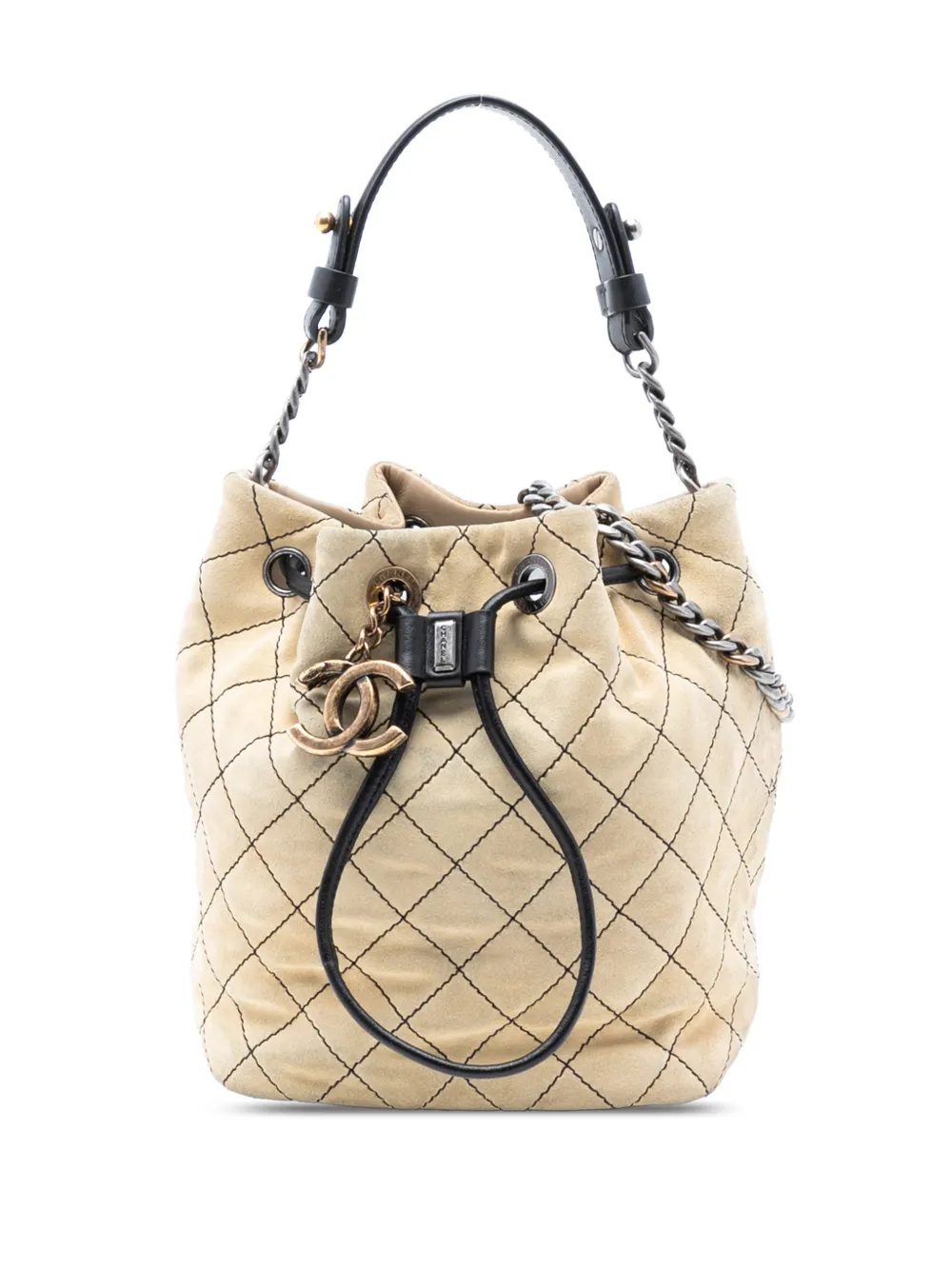 CHANEL Pre-Owned 2016-2017 CC Suede Wild Stitch Bucket Bag satchel - Marrone