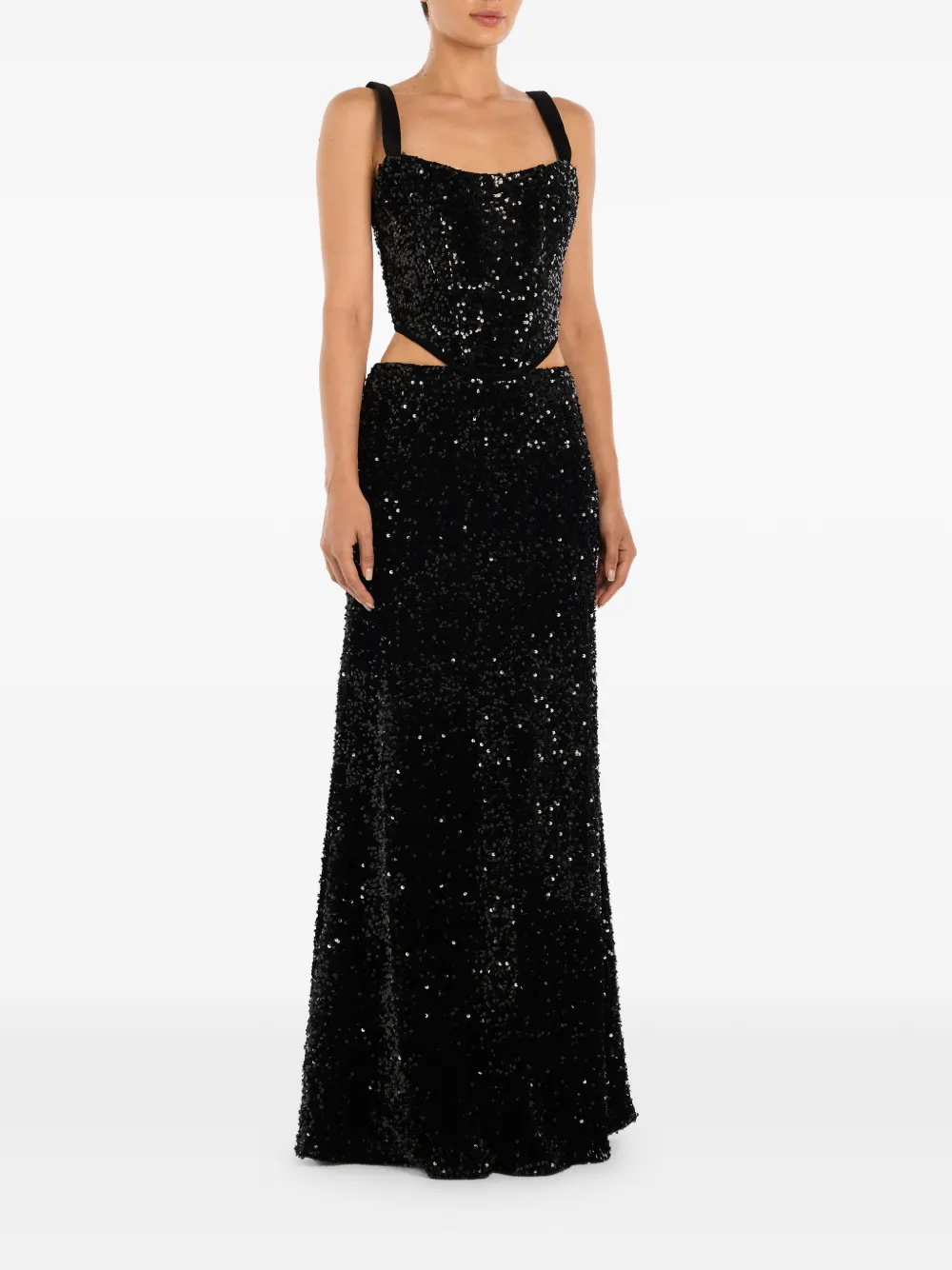 Sequin-Embellished Corset Top