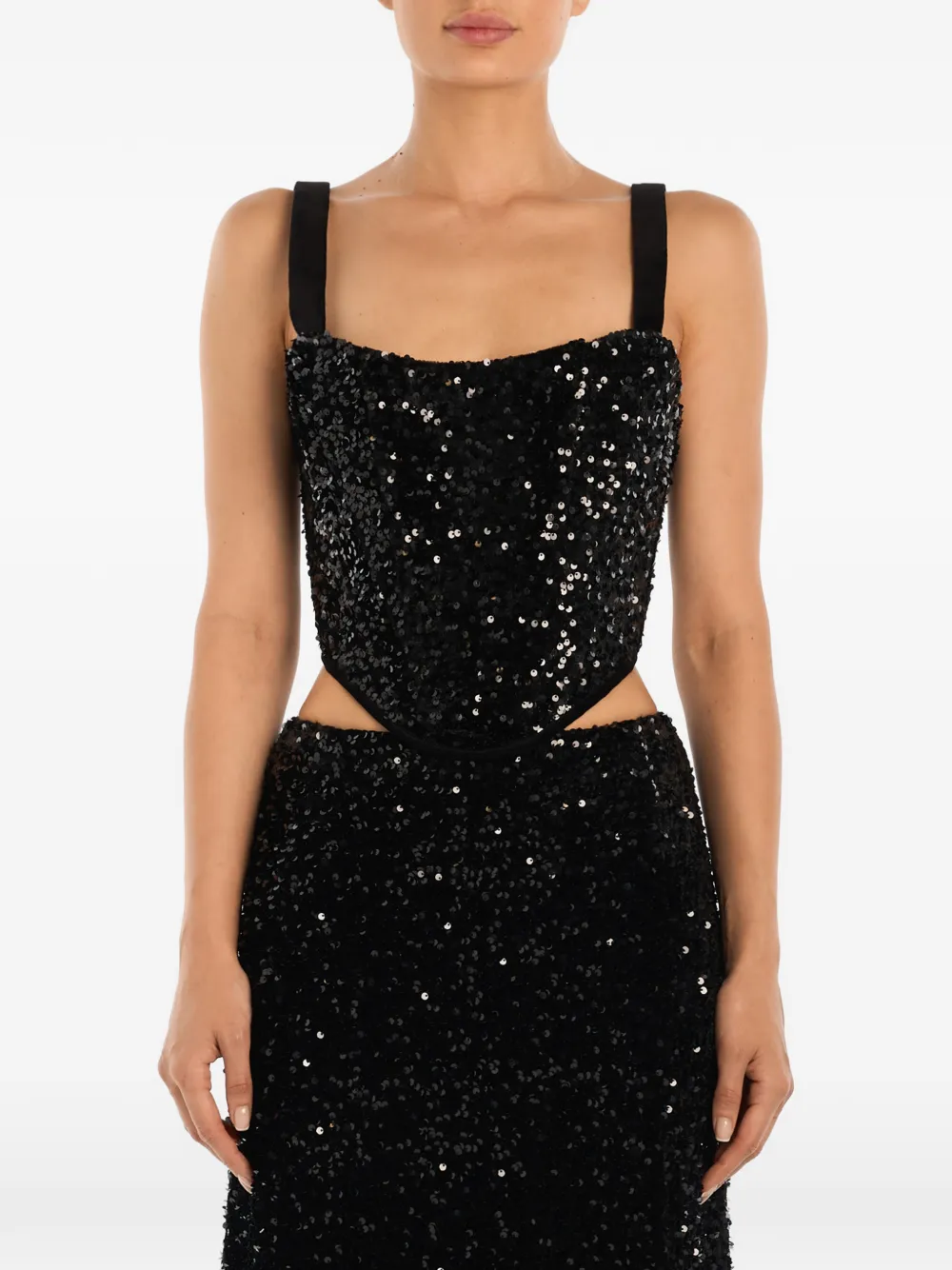 Sequin-Embellished Corset Top