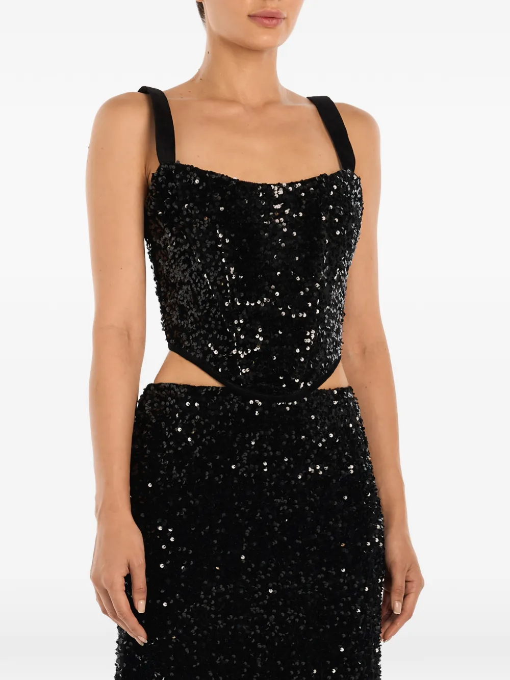 Sequin-Embellished Corset Top