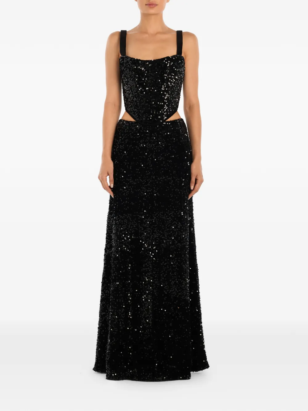  Post Meridiem Sequin-embellished Corset Top - Black 