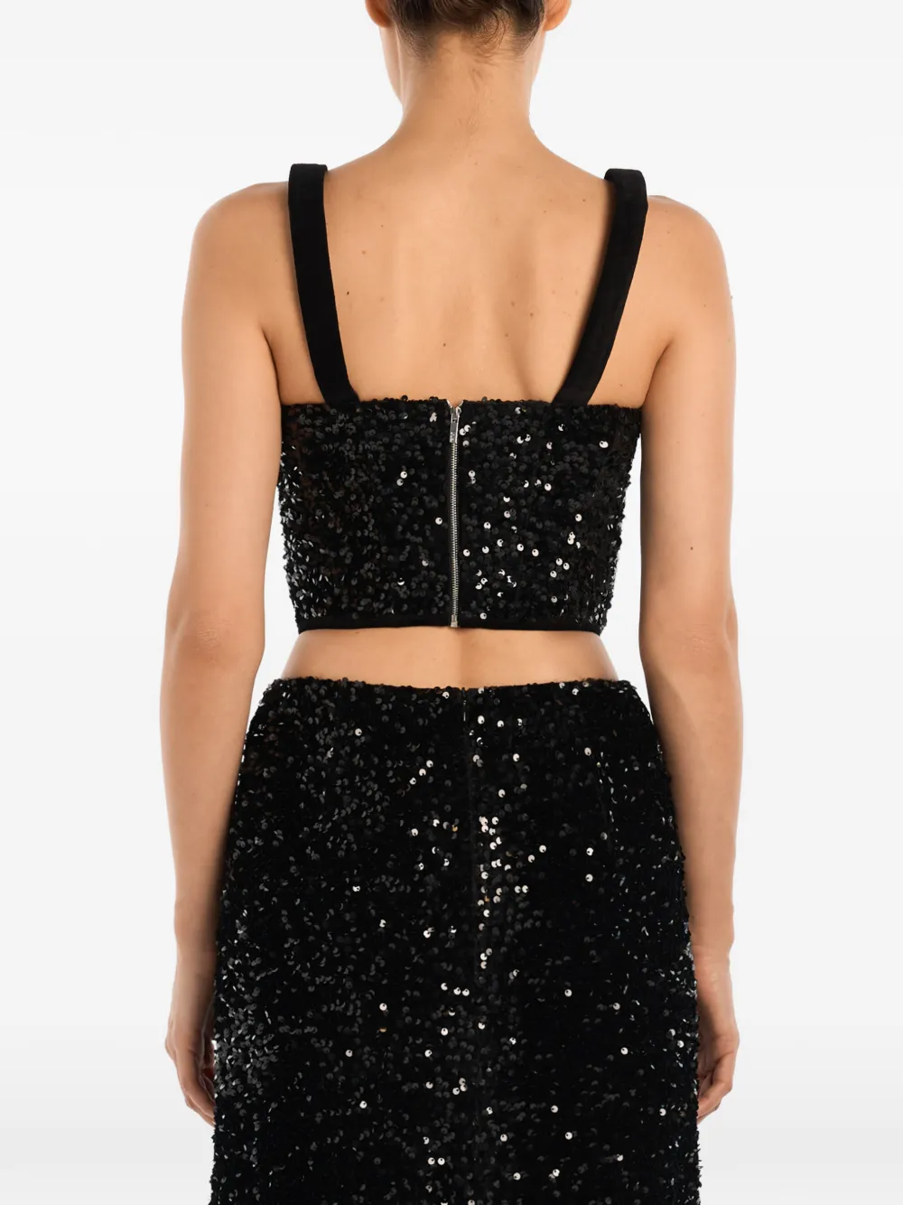 Sequin-Embellished Corset Top