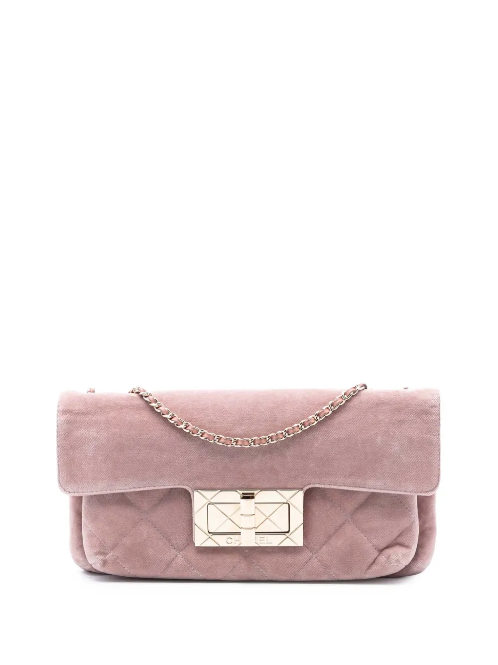 CHANEL Pre-Owned 2004-2005 Quilted Velvet Giant Mademoiselle Turnlock shoulder bag - Rosa