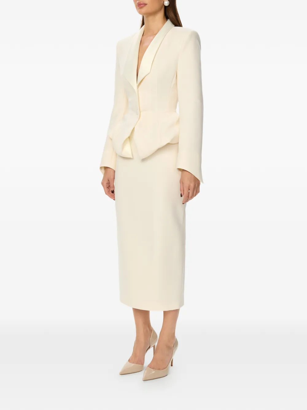  Post Meridiem Peplum Jacket - Neutrals 