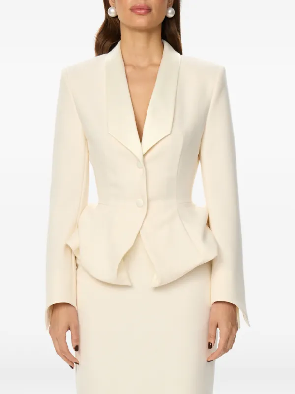 strapless open back dress Stylish Peplum Jacket for A Flattering Silhouette Iris Black / S main image 0