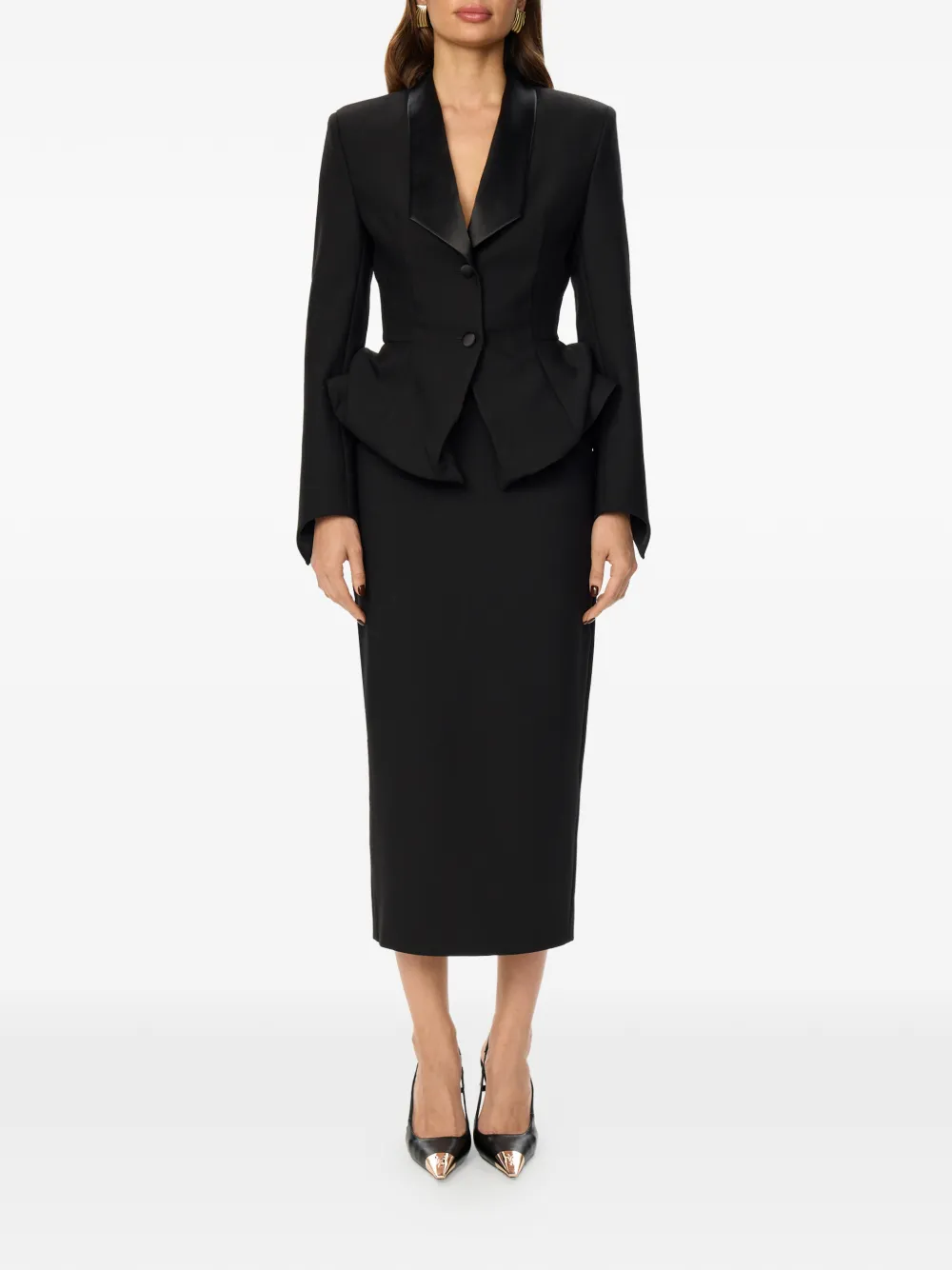  Post Meridiem Peplum Jacket - Black 