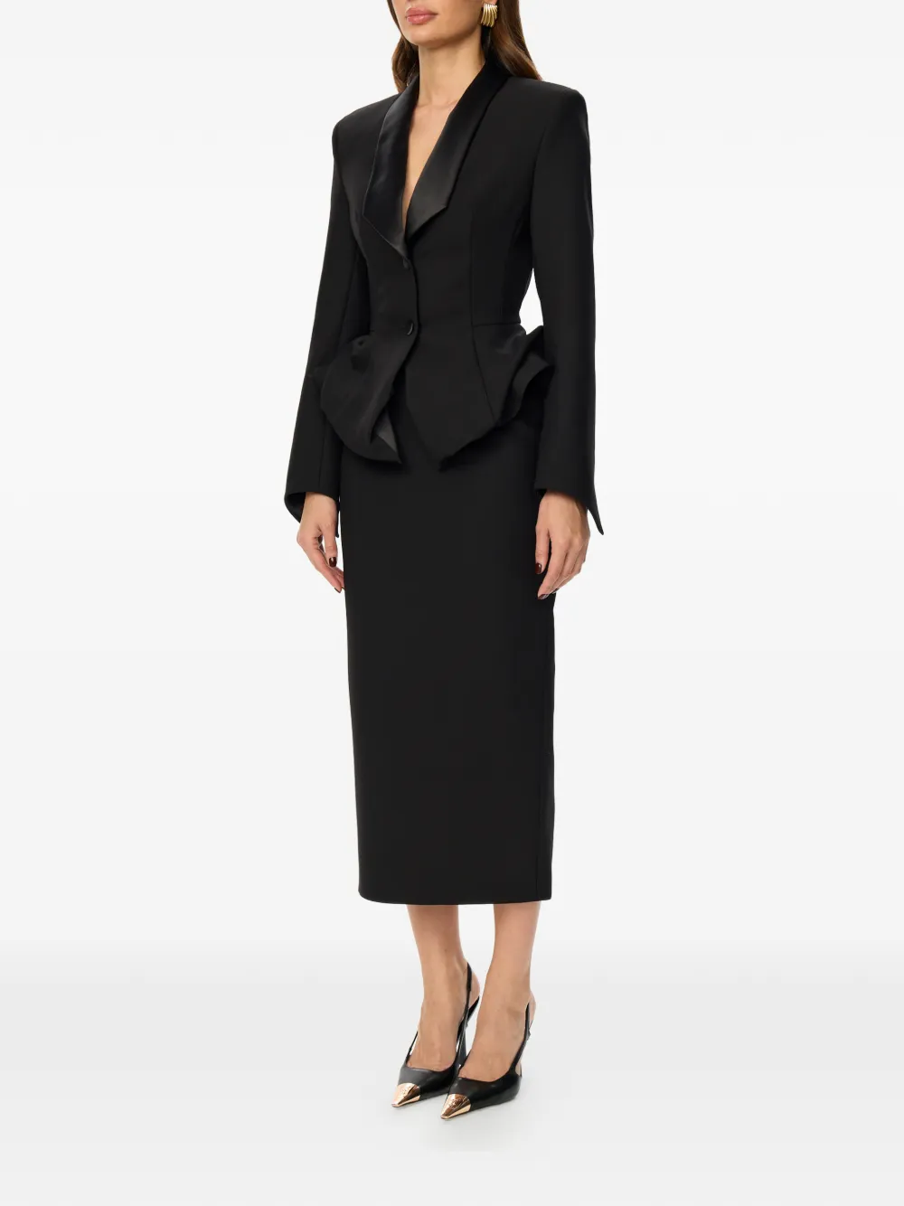  Post Meridiem Peplum Jacket - Black 