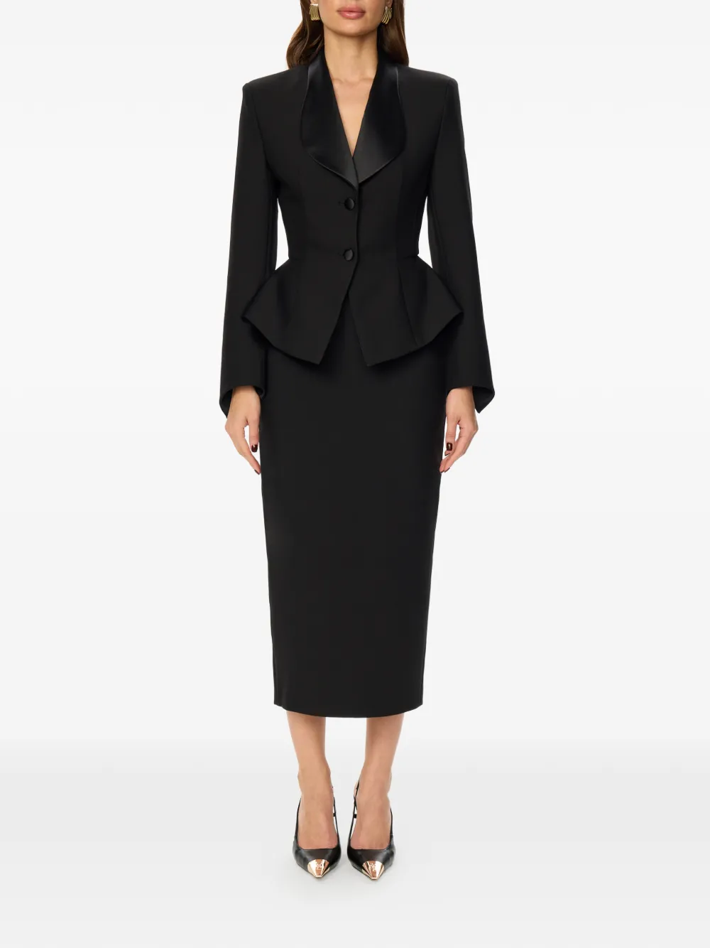  Post Meridiem Peplum Jacket - Black 