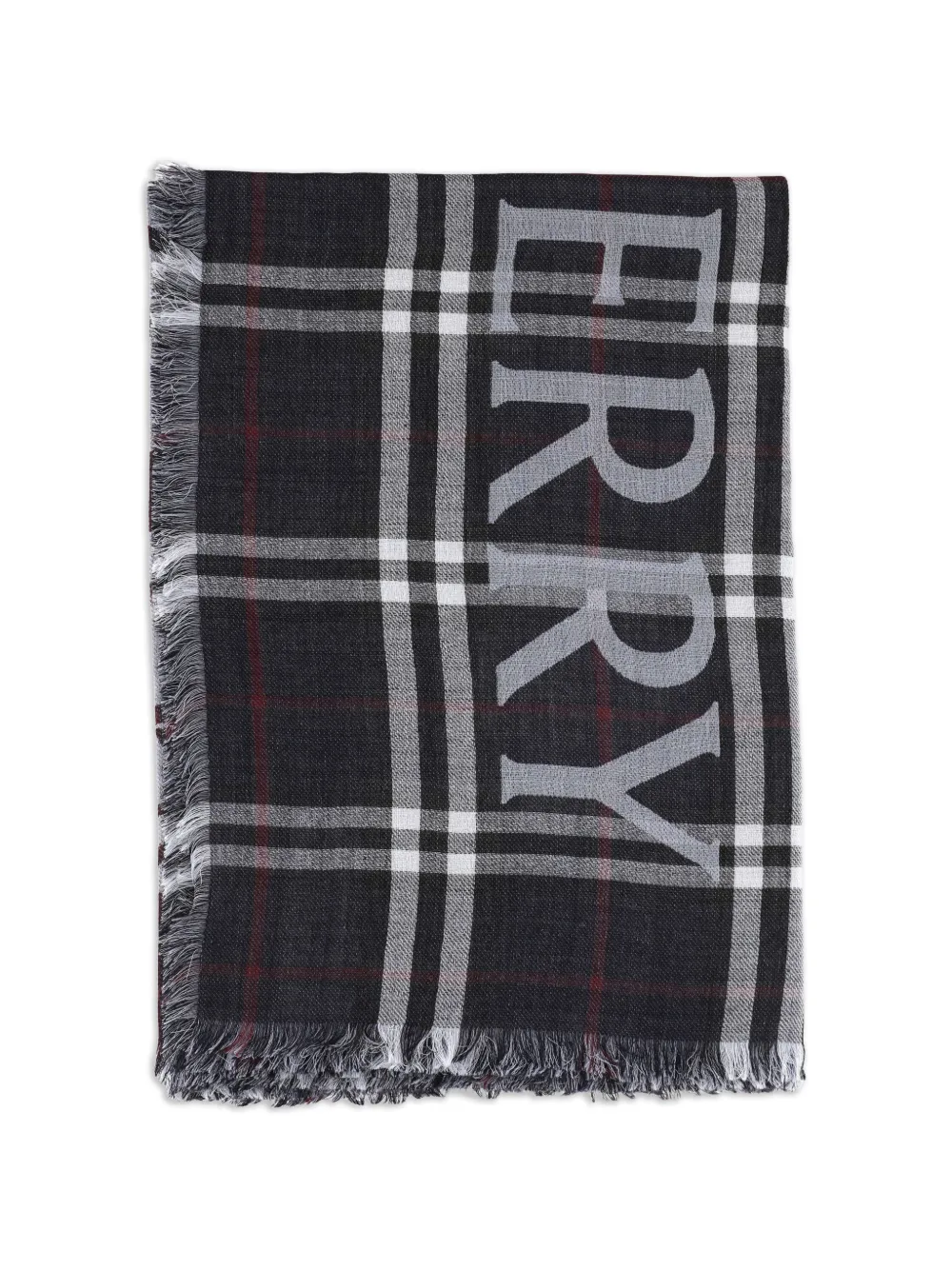 Burberry Sciarpa a quadri con frange - Blu
