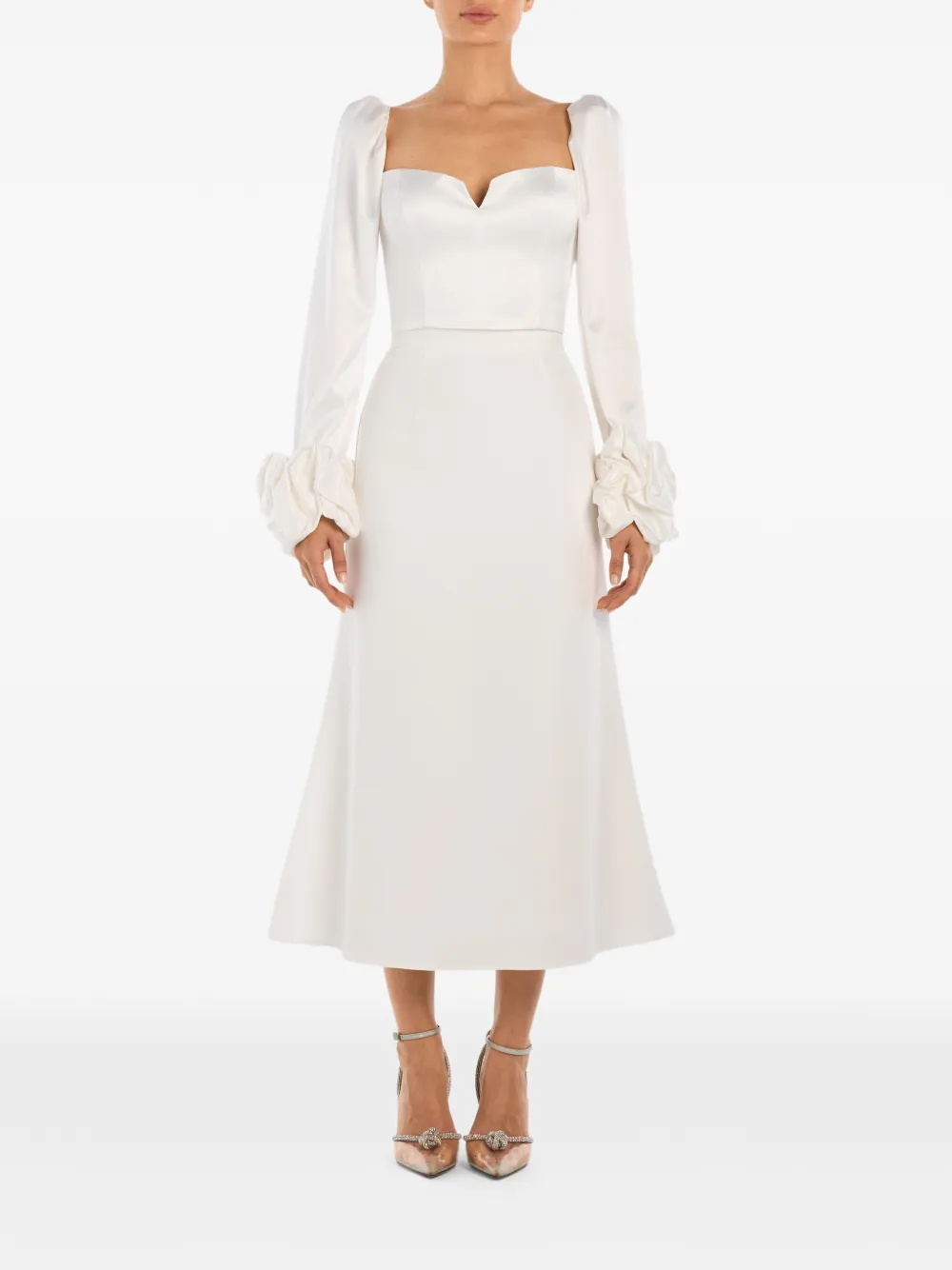  Post Meridiem A-line Midi Skirt - White 