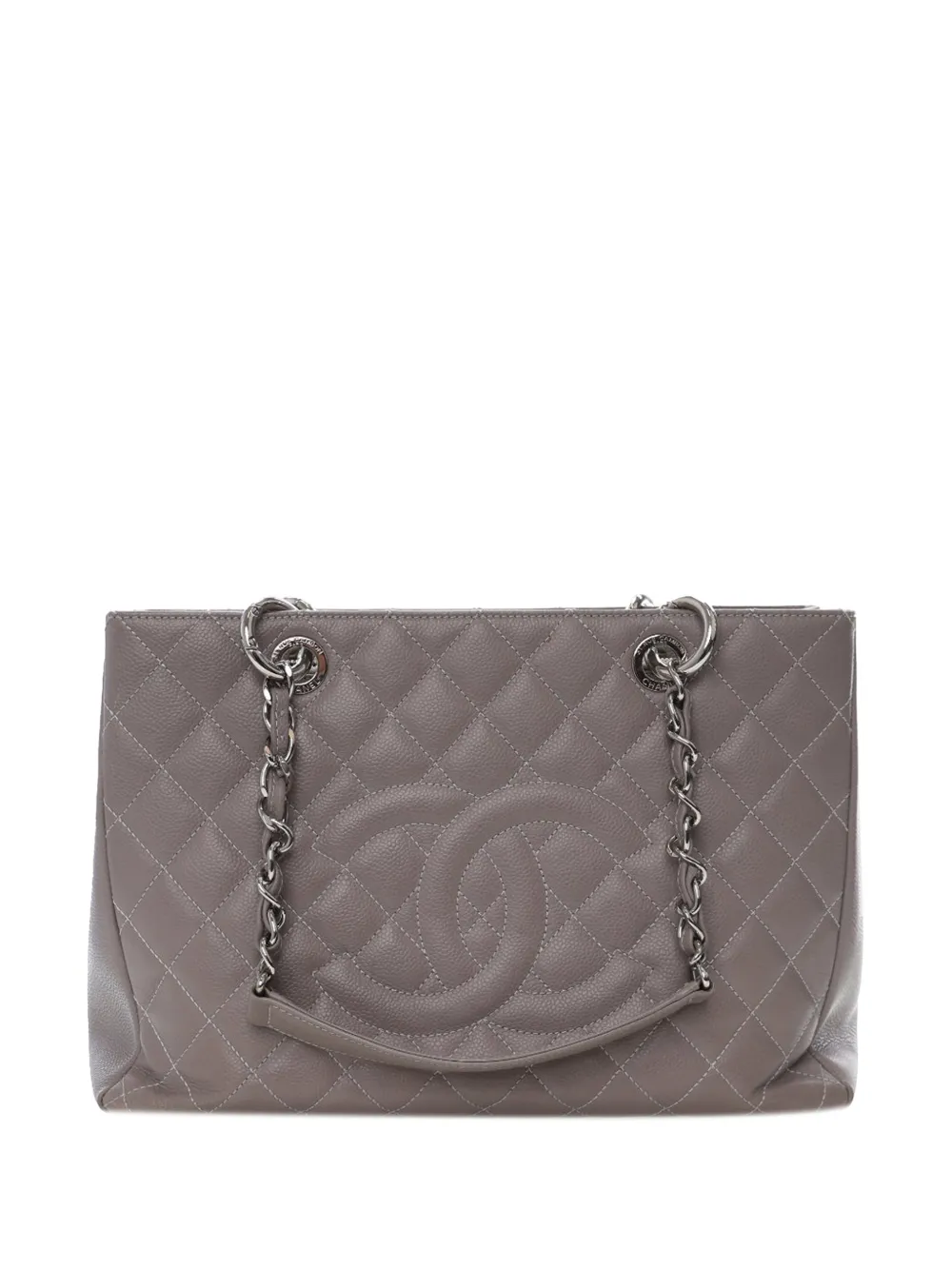 CHANEL Pre-Owned 2012-2013 Caviar Grand Shopping tote bag - Grigio