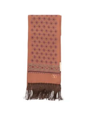 Foulard Carré Valentino Vintage - Modèle Gavroche En Soie 100%, Couleur Verte, état Très Correct