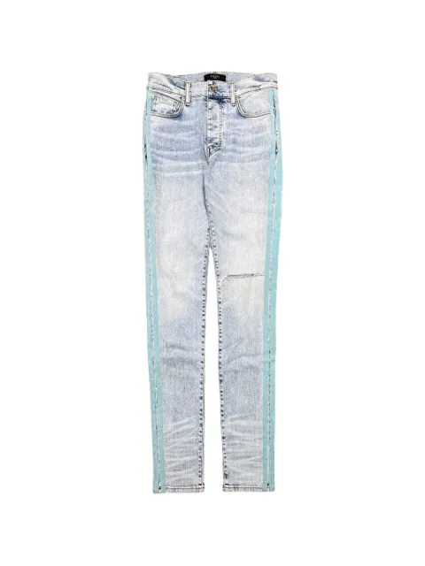 AMIRI flocked-stripes straight-leg jeans