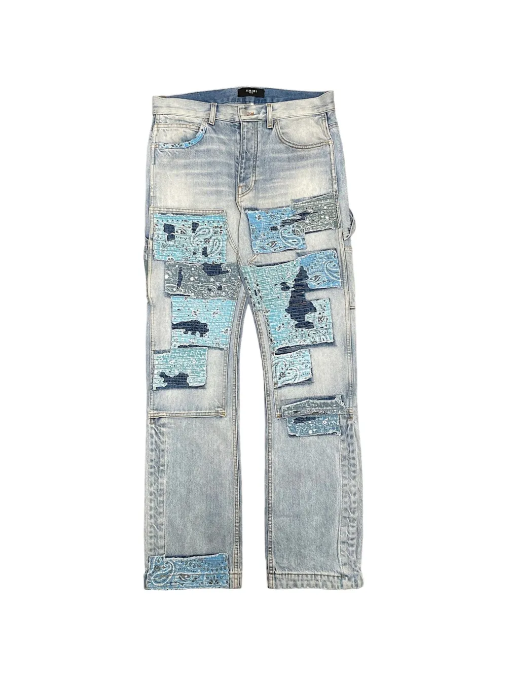 AMIRI patchwork wide-leg jeans - Blu