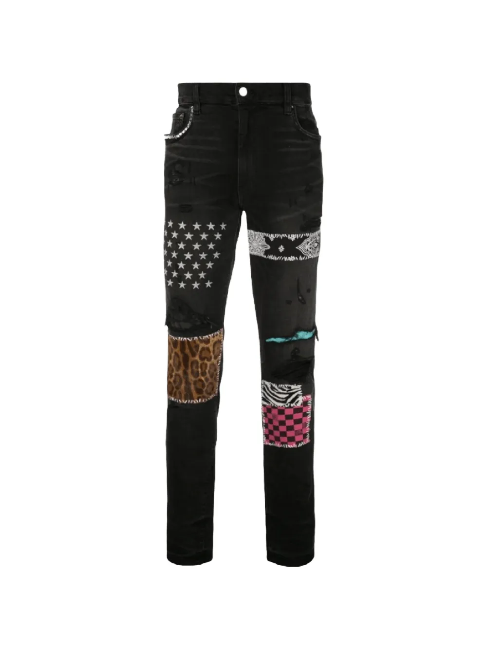 AMIRI patchwork straight-leg jeans - Nero