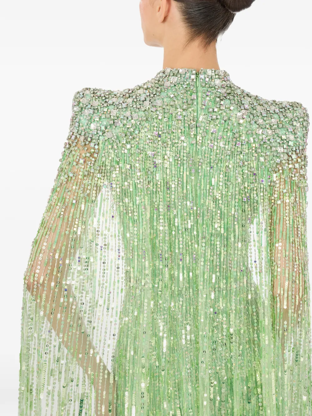 Jenny Packham Verfraaide maxi-jurk Groen