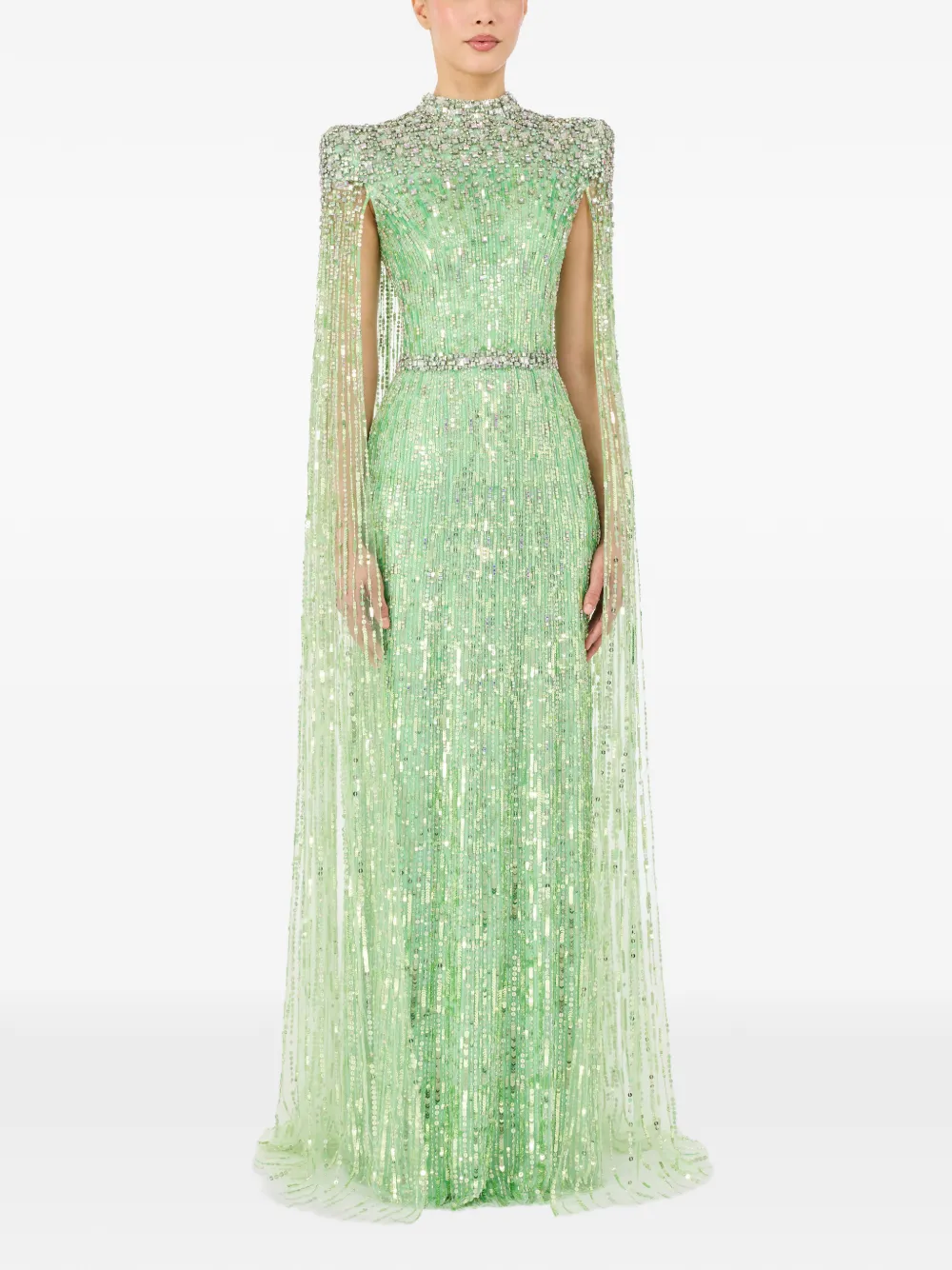  Jenny Packham Vestido Largo Opera Con Apliques - Verde 