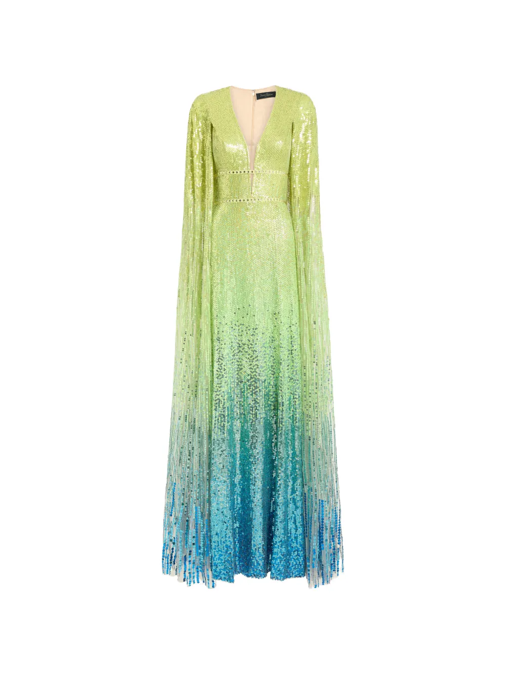 Jenny Packham Abito lungo Easy Breezy con paillettes - Verde